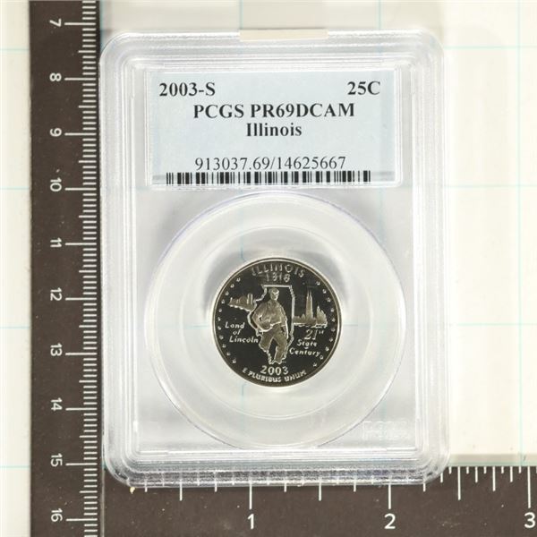 2003-S ILLINOIS QUARTER PCGS PR69 DCAM