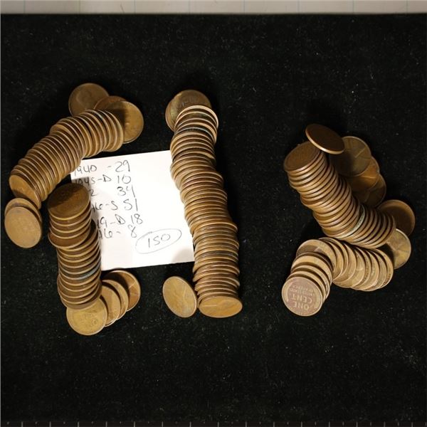 150-1940'S LINCOLN WHEAT CENTS