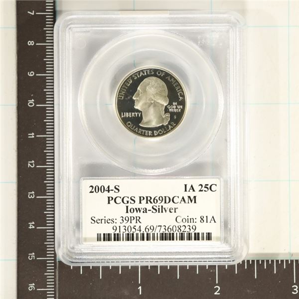 2004-S SILVER IOWA QUARTER PCGS PR69 DCAM
