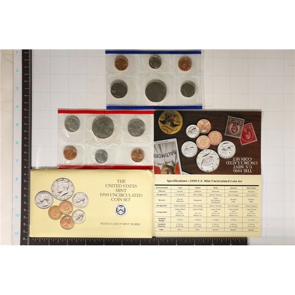 1990 US MINT SET (UNC) P/D (WITH ENVELOPE) AND