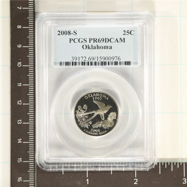 2008-S OKLAHOMA QUARTER PCGS PR69 DCAM