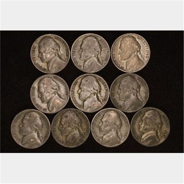 10-35% SILVER JEFFERSON WAR NICKELS: 1943-1945'S