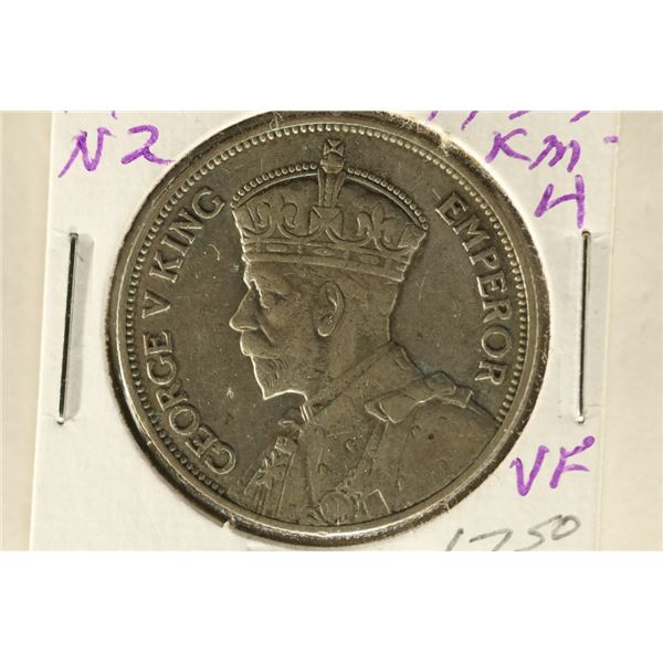 1933 SILVER ONE FLORIN FROM NEW ZEALAND
