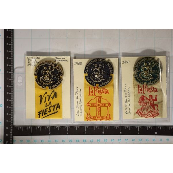 3-OLD SPANISH DAYS FIESTA SANTA BARBARA MEDALLIONS