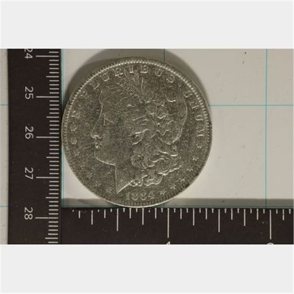 1884-O MORGAN SILVER DOLLAR WHIZZED