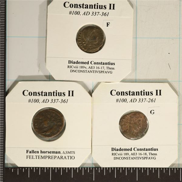 3-CONSTANTIUS II ROMAN ANCIENT COINS FROM 337-361