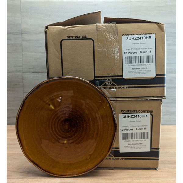 Harvest Brown 9" Plates - Lot of 24 (2 Cases)