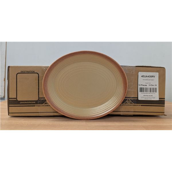 Terracotta & Sand 11-1/4" Oval Plates - Lot of 24 (2 Cases)