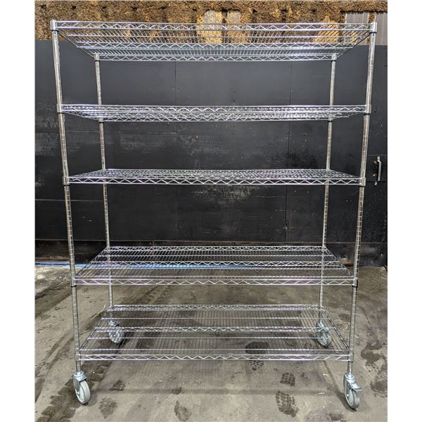 60" x 24" 5-Tier Heavy Duty Wire Shelving With Wheels