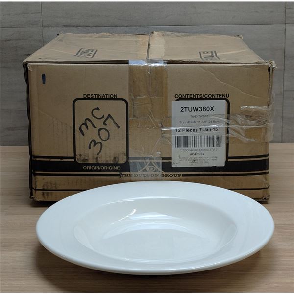Dudson Tudor White 11-3/8" Soup/Pasta Plates - Lot of 12 | ML5-2/2TUW380X