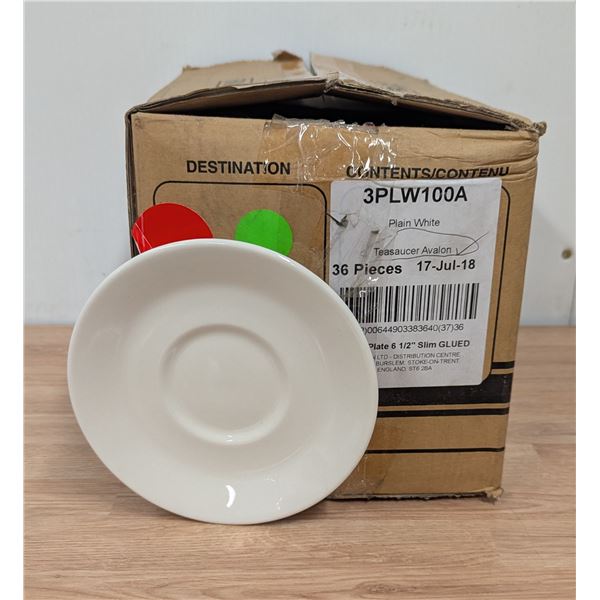 Dudson Plain White Tea Saucers Avalon, 3PLW100A - Lot of 36 (1 case) | ML5-3