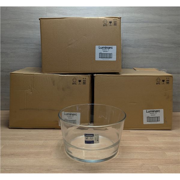 9.75" Unisson 140oz Heavy Stackable Glass Bowls - Lot of 18 (3 Cases) | L7829/R5-1,R8-1