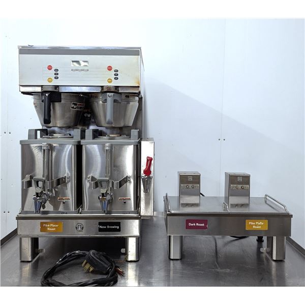Bunn Dual SH DBC Coffee Brewer W/Soft Heat Stand & Servers