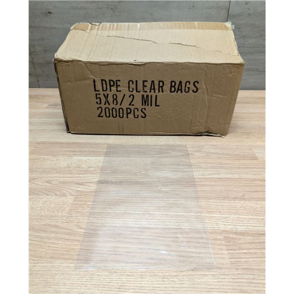 5" x 8" 2Mil LDPE Clear Bags - Lot of 8000 (4 Cases)