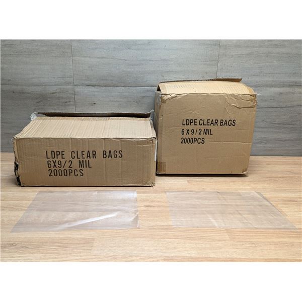 6" x 9" 2Mil LDPE Clear Bags - Lot of 46000 (23 Cases)