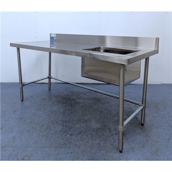 Thorinox TWTS-3072-RS 30" x 72" Stainless Work Table W/Right Sink | Dsink1/R1