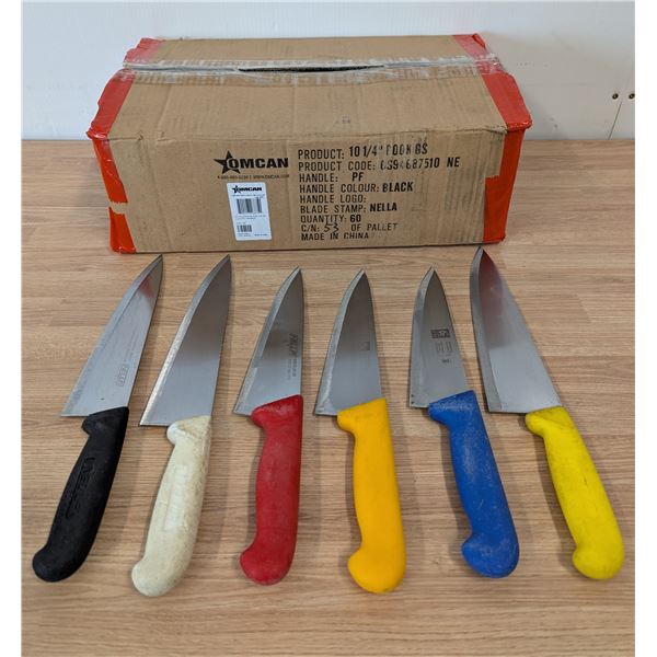 Box of Used, Sharpened Cook Knives - Lot of 60 | Front Knife