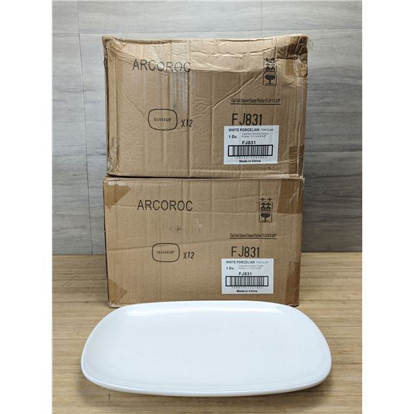 Capitale 13-1/4" x 8-3/8" Coupe Platters, Arcoroc FJ831 - Lot of 24 (2 Cases)