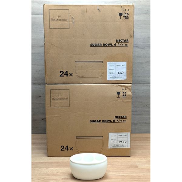 Nectar Sugar Pots with Lids, Arcoroc L9618 - Lot of 24 (48pcs)