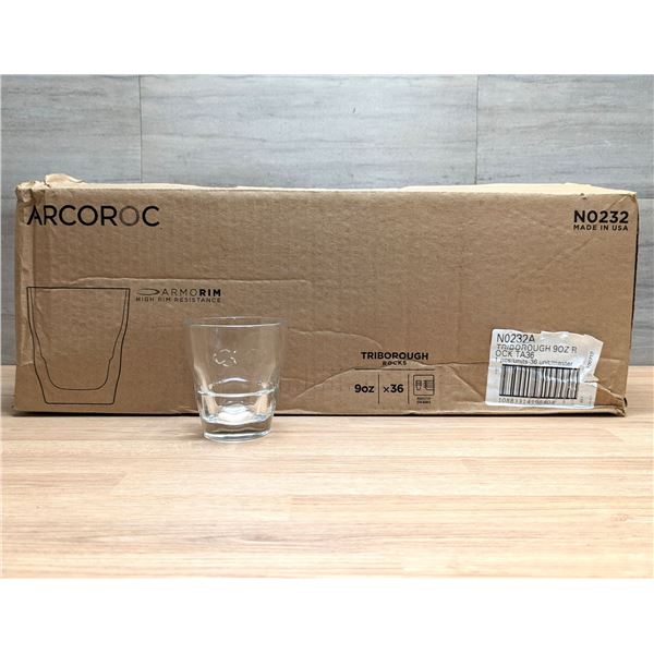 Triborough 9oz Rocks Glass, Arcoroc N0232 - Lot of 36