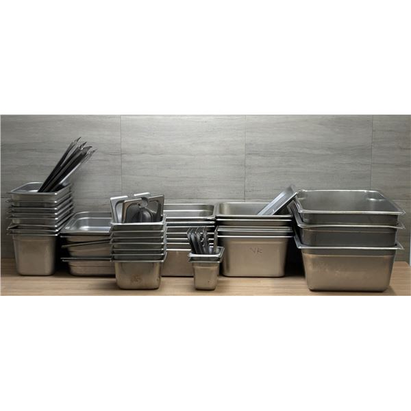 Various Sizes of Stainless Steel Inserts & Lids - Lot of Approx. 50pcs | AH4/PC1