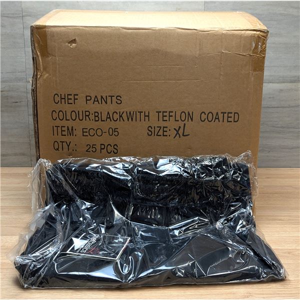 Chef Uniform Black Pants, Size XL - Lot of 25 | JM5/FtMC1