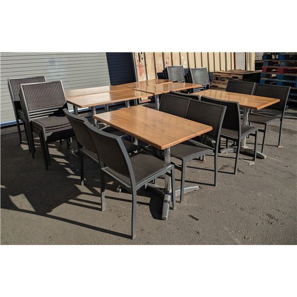43" x 23" Outdoor Dining Tables & Chairs - Lot of 30pcs | Tset1