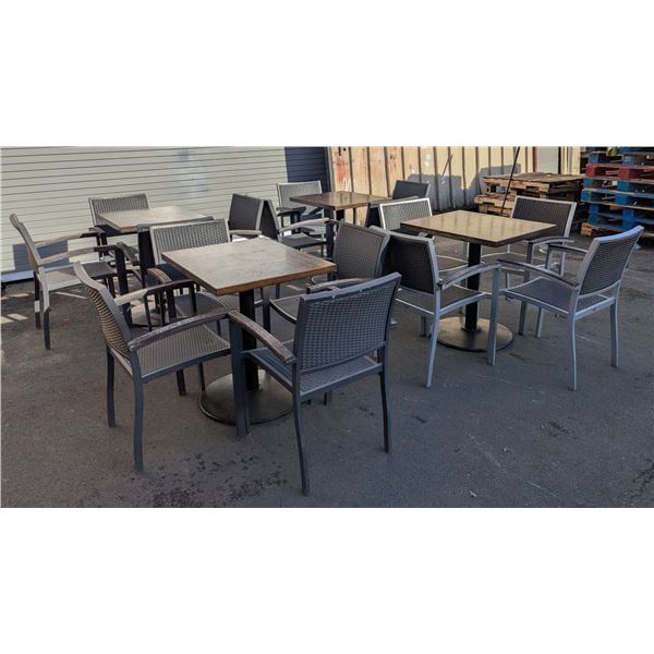 24" x 30" Outdoor Dining Tables & Chairs - Lot of 20pcs | Tset2
