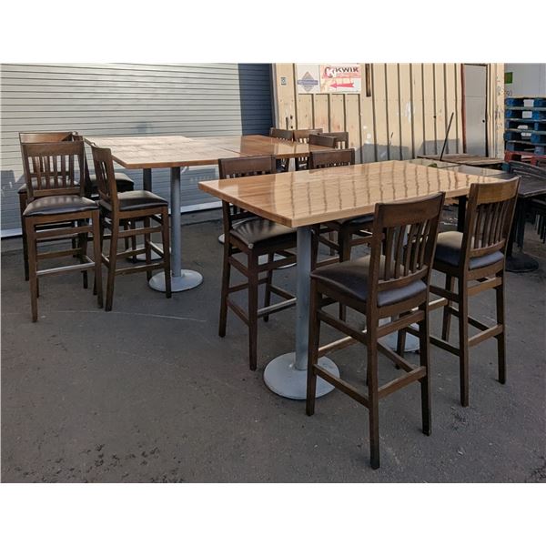 61" x 36" Bar Tables & Stools - Lot of 15pcs | Tset3