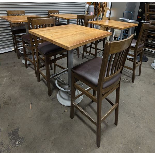 30" x 30" Bar Tables & Stools - Lot of 12pcs | Tset5