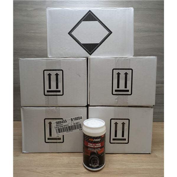 Tire & Trim Shine Wipes, 55 Count - Lot of 60 (5 Cases)  | L5L1