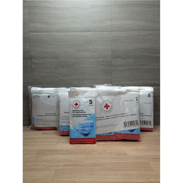 Canadian Red Cross Disposable 3-Ply Ear Loop Masks - Lot of 300 (4 Packs) | Ft1