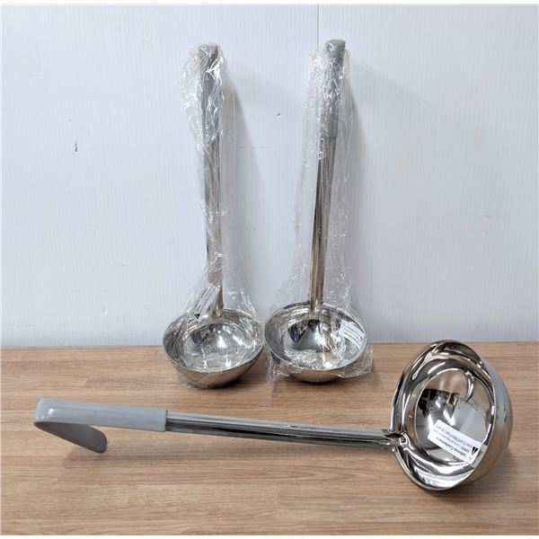 Winco 12oz One-Piece Stainless Steel Ladles - Lot of 3 | FtB