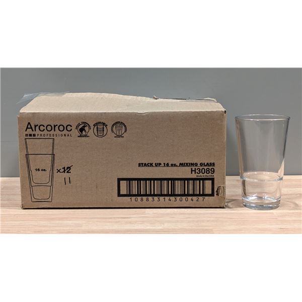 Arcoroc 16oz Stack Up Mixing Glasses - Lot of 11 | MM1