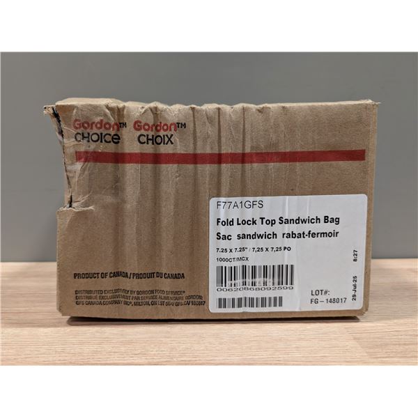 Gordon Choice 7.25 x 7.25 Fold Lock Top Sandwich Bag - Lot of 1000 ( 1 Case ) | EC4