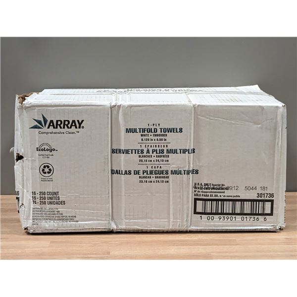 Array Multifold Towels, White Embossed,301736, 250cnt - Lot of 14  | EC4