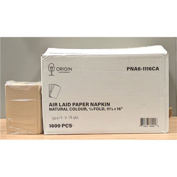 Origin Air Laid Paper Napkin, Natural 80cnt - Lot of 18pks | EC4
