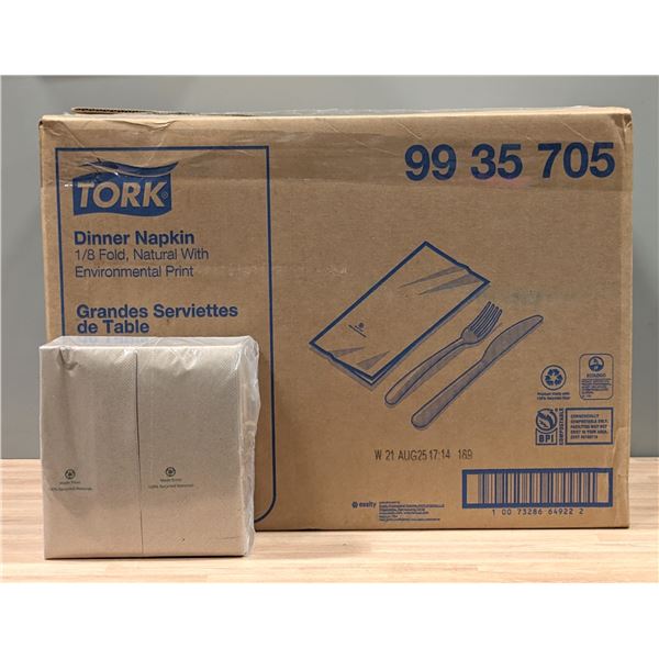 Tork 1/8 Fold Dinner Napkin, Natural, 9935705, 126cnt - Lot of 23pks | EC4