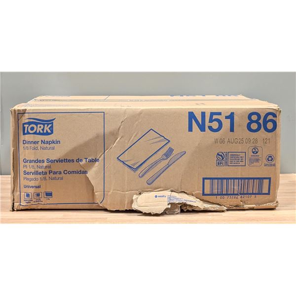 Tork 1/8 Fold Dinner napkin, Natural , N5186, 250cnt - Lot of 12 ( 1 Case ) | EC4