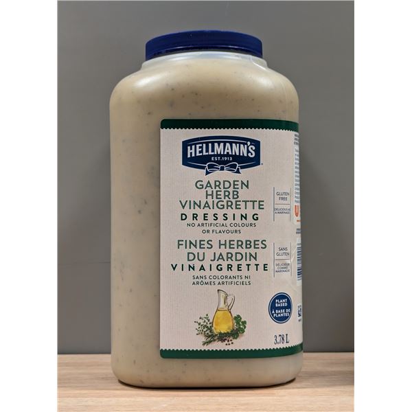 Hellmann's Garden Herb Vineigrette Dressing, 3.78L - Lot of 2 | L3-2