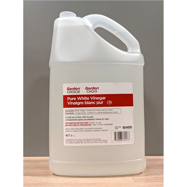 Gordon Choice Pure White Vinegar, 5L - Lot of 2 | L4-3