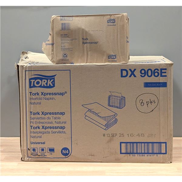 Tork Interfold Napkin, Natural, DX906E, 500cnt - Lot of 8pks | EC4