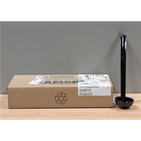 Cambro 10 1/2", 1oz  Black Ladle - Lot of 12 | MM1