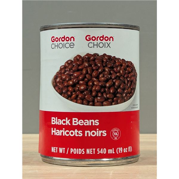 Gordon Choice Black Beans, 540mL - Lot of 9 | L3-1