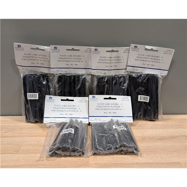 Johnson-Rose 6" Plastic Label Holders, 4pc - Lot of 6 pks | EC4