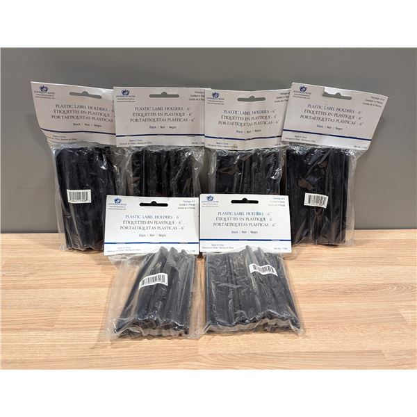 Johnson-Rose 6" Plastic Label Holders, 4pc - Lot of 6 pks | EC4