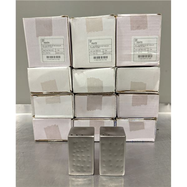 Steelite Salt and Pepper Rectangular Hammered - Lot of 12 | L3-3