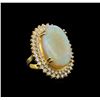 14KT Yellow Gold 14.73 ctw Opal and Diamond Ring