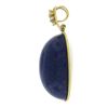 Image 4 : Vintage Handmade Yellow Gold Domed Oval Polished Lapis w/ Diamond Bail Pendant