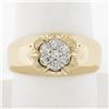 Image 8 : Men's 14K TT Gold 0.20 ctw Round Brilliant Diamond Belcher Cluster Solitaire Rin